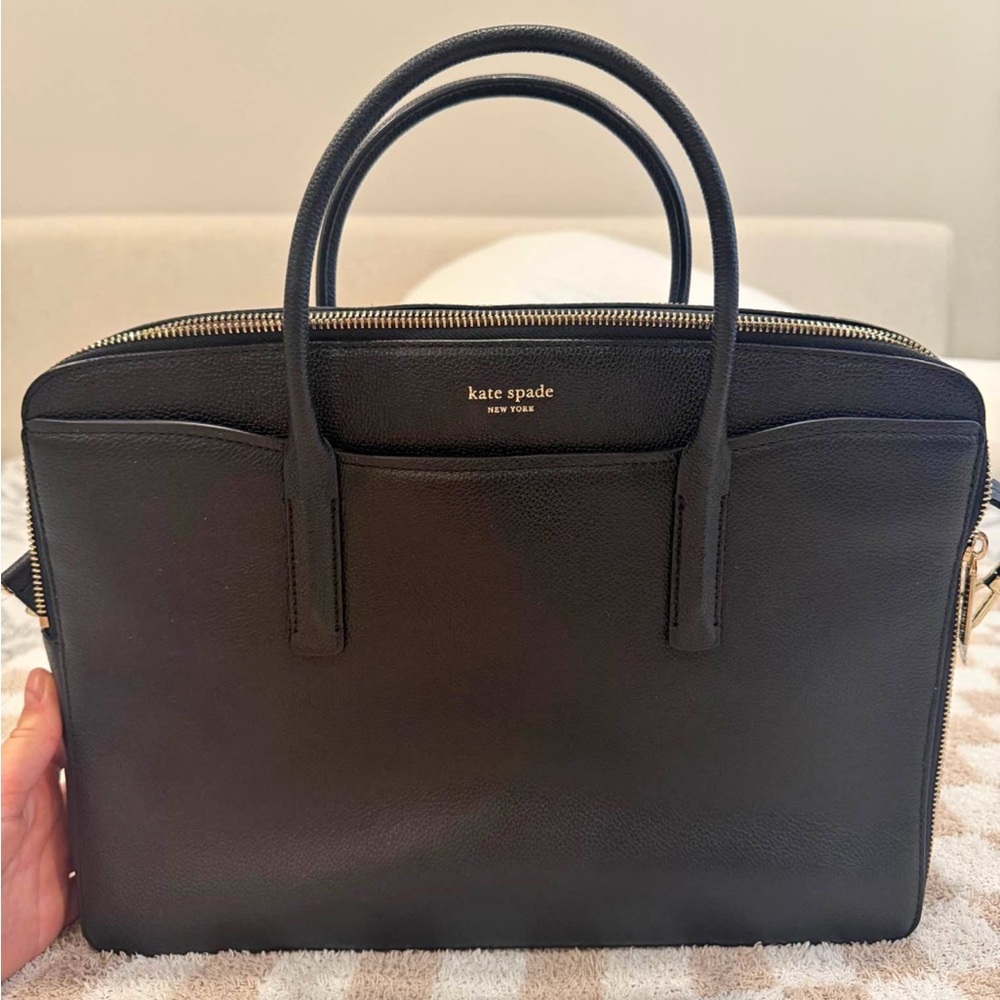 kate spade Black Leather Laptop Bag